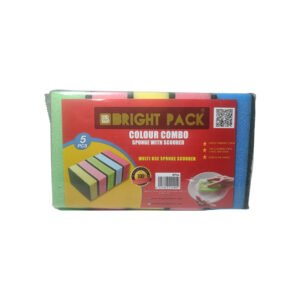Colour Combo Sponge With Scourer - 5 pcs Pack